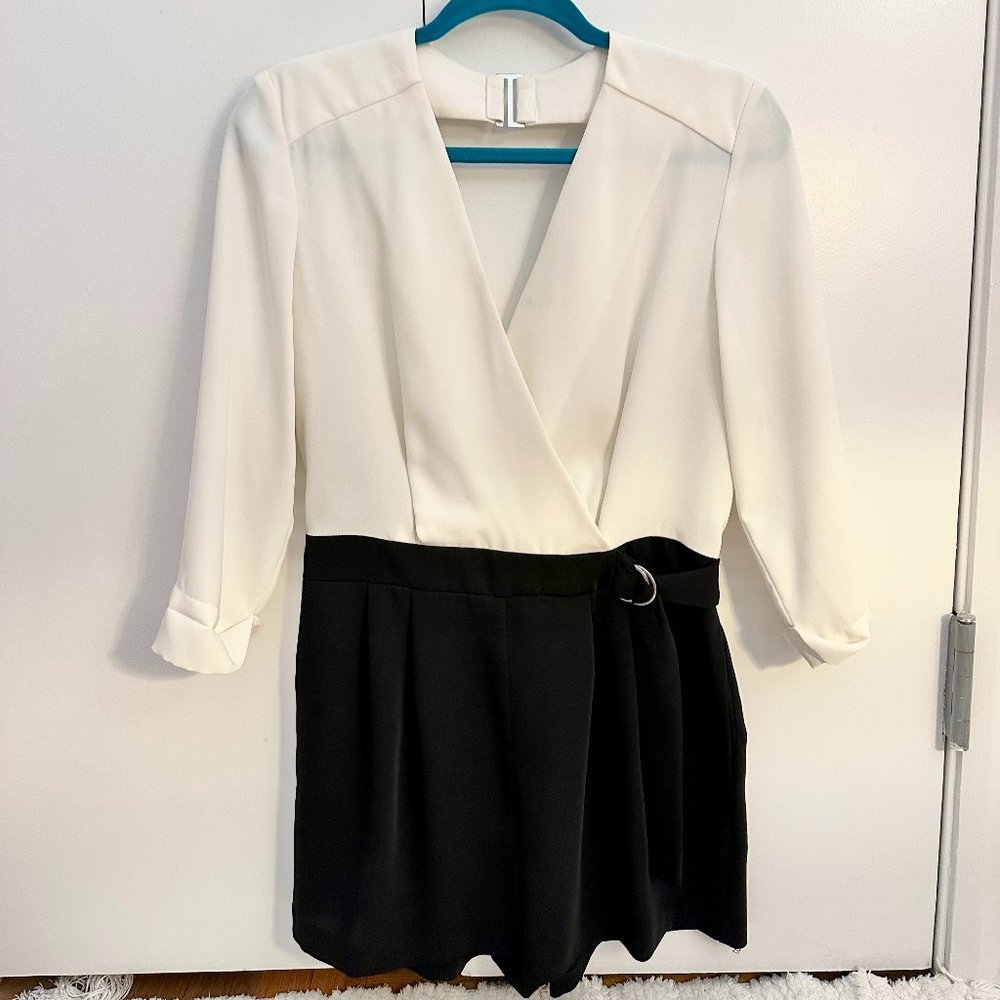 Topshop Black and White Romper
